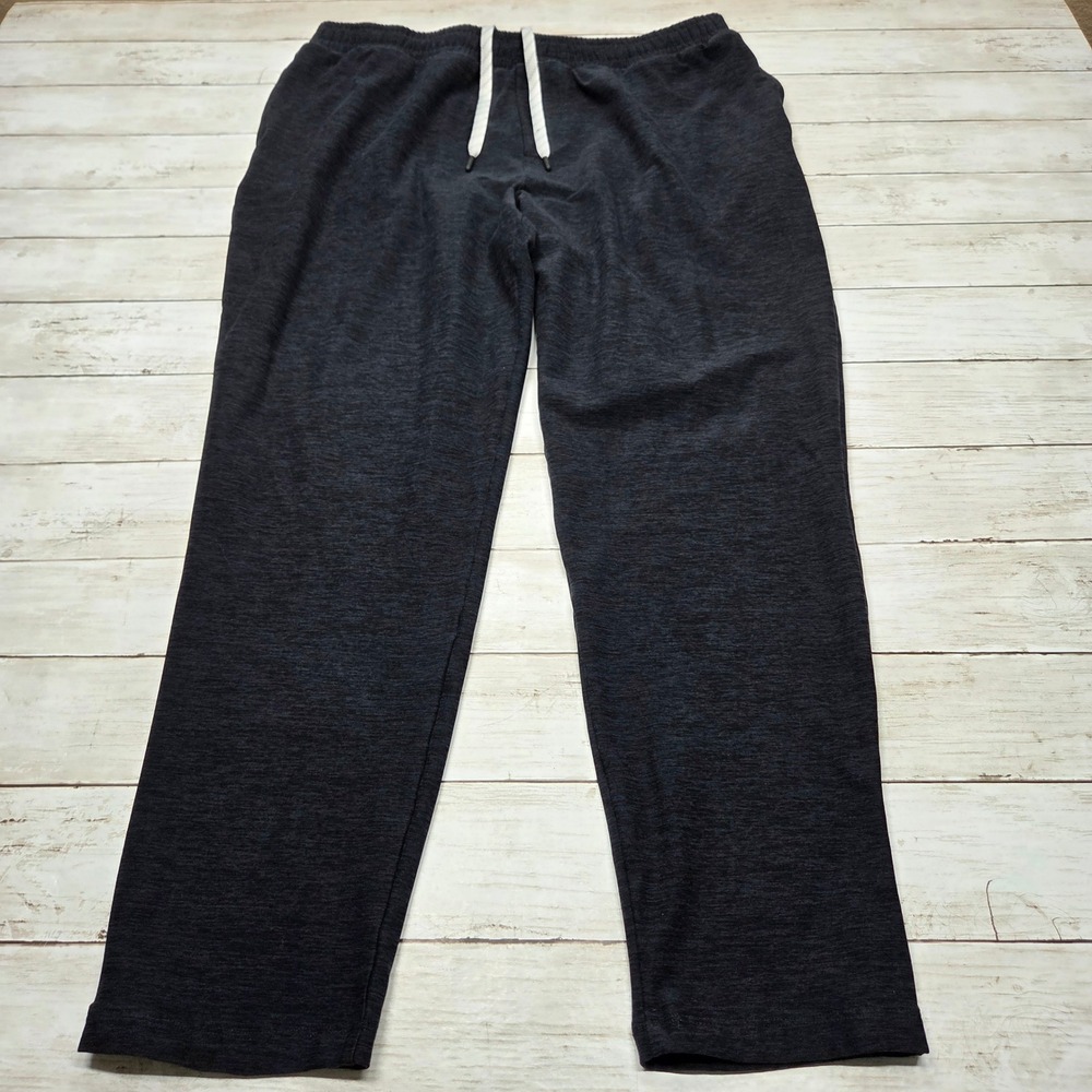 Kirkland Signature Lounge Pants Straight Mens XL Black Heathered Drawstring